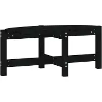 vidaXL Couchtisch Schwarz 87x48x35 cm Massivholz Kiefer