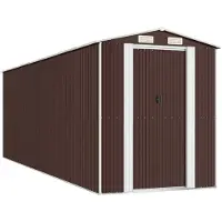 vidaXL Geräteschuppen Dunkelbraun 192x606x223 cm Verzinkter Stahl