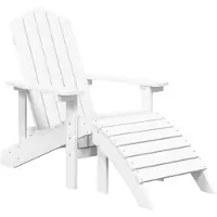 vidaXL Adirondack-Gartenstuhl mit Fußstütze HDPE Weiß