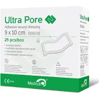Medrull Ultra Pore Wundverband / Wund-Pflaster Steril, sensitiv & saugfähig, 9x10cm, 50 St einzeln verpackt 25
