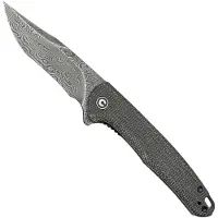 CIVIVI Mini Sandbar Damascus Taschenmesser, black micarta