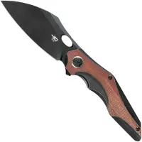 Bestech Nogard - Blackwash - Natural Canvas Micarta Taschenmesser, schwarz