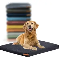 Rexproduct - SoftPet Hundebett Hundematratze aus Recycling-Stoffen Abnehmbarer Bezug mit Reißverschluss Waschbar und Einfach zu Reinigen Größe XXL (90x110 cm) - Dunkelgrau