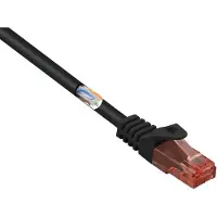 Renkforce RF-5042662 RJ45 Patchkabel CAT 6 U/UTP 15.00 m Schwarz mit Rastnasenschutz, Halogenfrei 1 St.