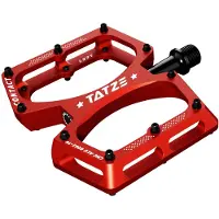 TATZE Contact CNC mit Stahlachse Kinder Flatpedal rot (Junior (Schuhgröße 35EU - 40EU)