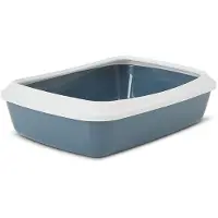 Nobby Katzentoilette mit Rand Iriz grau-blau, Maße: 50 x 37 x 13,5 cm