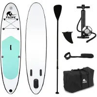 Pacific SUP - Aufblasbares Stand Up Paddel Board - Grün/Weiß - Premium Version - 305cm - 100kg Tragkraft