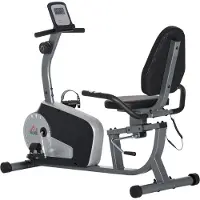 HOMCOM Liegeergometer Heimtrainer Fahrradtrainer mit LCD-Anzeige einstellbar Nutzergewicht bis 110 kg 8 stufig einstellbarem Magnetwiderstand Stahl ABS