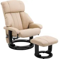 HOMCOM Relaxsessel mit Liegefunktion Massagesessel inkl. Hocker Fernsehsessel