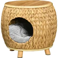 PawHut Katzenhöhle aus Rattan 2-in-1 Design