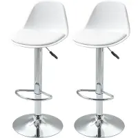 HOMCOM Barhocker 2er-Set mit modernem Design bis 120kg(Ein Stuhl) Barstühle Weiß