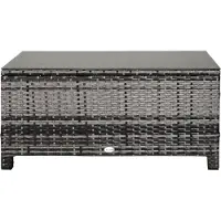 Outsunny Garten Beistelltisch Couchtisch Gartentisch Balkontisch PE-Rattan