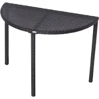 Outsunny Balkontisch Garten Beistelltisch Tisch Gartenmöbel Polyrattan halbrund