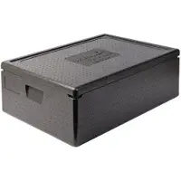 Thermo Future Box , Allround 60 x 40, Isolierbox schwarz mit Deckel, 200 mm tief, 53 Liter, robust, nachhaltig aus EPP