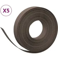 vidaXL Rasenkanten 5 Stk. Braun 10 m 10 cm Polyethylen