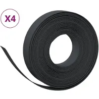 vidaXL Rasenkanten 4 Stk. Schwarz 10 m 10 cm Polyethylen