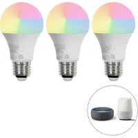 LUEDD Set mit 3 intelligenten E27-LED-Lampen A60 matt RGBW 8,5 W 806 lm 2700 K