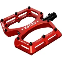 TATZE Contact CNC mit Stahlachse Erwachsen Flatpedal rot (Large (Schuhgröße ab 41EU))