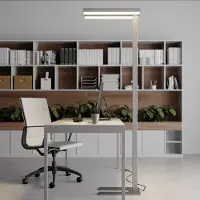 Arcchio Stehlampe Logan , dimmbar, alu / grau / zink, für Arbeitszimmer / Büro, Aluminium, Modern