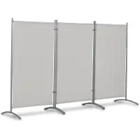 Leco , Sonnenschutz/ Windschutz Stellwand 3-teilig mit Stahlrohrgestell, lichtgrau