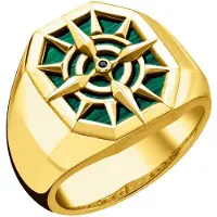 Thomas Sabo TR2274-140-6 Ring Kompass Goldfarben/Grün