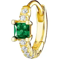 Thomas Sabo CR691-971-7 Einzel-Creole Ohrring Grüner Stein mit Weißen Steinen