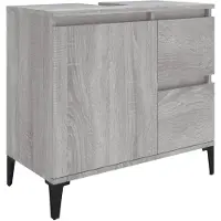 vidaXL Badschrank Grau Sonoma 65x33x60 cm Holzwerkstoff