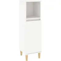 vidaXL Badschrank Weiß 30x30x100 cm Holzwerkstoff