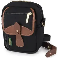Billingham Stowaway Compact Schwarzes Segeltuch / Braunes Leder