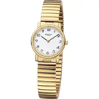 Regent Damen Armbanduhr F-1243 Edelstahl Zugband goldplattiert
