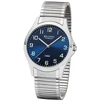 Regent Herren Uhr Zugarmband 1242414 Analog Metall Armbanduhr silber UR1242414