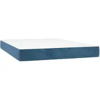 vidaXL Taschenfederkernmatratze Mittel Dunkelblau 140x200x20 cm Samt