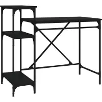 vidaXL Schreibtisch mit Regal Schwarz 105x50x90cm Holzwerkstoff Eisen