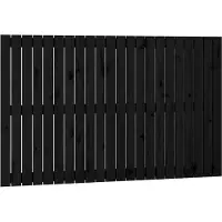 vidaXL Wand-Kopfteil Schwarz 140x3x90 cm Massivholz Kiefer