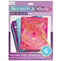 Ooly Scratch Art Set - Geometric Animals kreatives Spielzeug