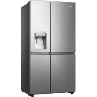 Hisense RS818N4TIE Side-by-Side, 632 Liter, No-Frost, Eis- und Wasserspender, Smarthome, silber Inox-Optik