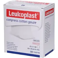 Leukoplast compress Cotton Gauze 10x10cm ste.8f 25x2 St Kompressen