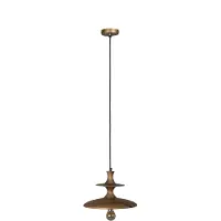 Dutchbone Pendelleuchte Cath S aus Mangoholz mit Walnuss-Finish im Vintage-Look