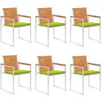 vidaXL Gartenstühle 6 Stk. mit Kissen Massivholz Akazie