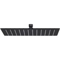 vidaXL Regenbrause Edelstahl 30x20 cm Rechteckig Schwarz
