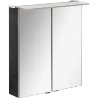 Fackelmann LED Spiegelschrank B.PERFEKT / Badschrank mit Soft-Close-System / Maße (B x H x T): ca. 60 x 69 x 15 cm / hochwertiger Schrank mit Spiegel und fürs Bad/ Korpus: Schwarz