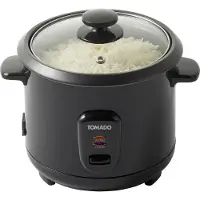 Tomado TRC1001B - Reiskocher - 5 Portionen - Fassungsvermögen 1 Liter - Warmhaltefunktion - Antihaftbeschichtung - Schwarz
