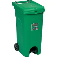 Stefanplast Urban Eco System 80-Liter-Abfalleimer mit grünem Pedal