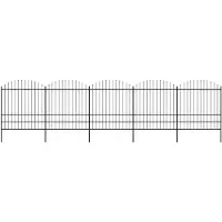 vidaXL Gartenzaun mit Speerspitze Stahl 838 x 200 cm Schwarz