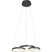 QAZQA Hängelampe schwarz inkl. LED 3-Stufen dimmbar 3-flammig - Rondas