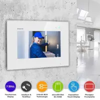Balter EVO Aufputz Video Türsprechanlagen Silber/Weiß Set 3 Familienhaus Silber 3x 7 Monitor + 3x Quick