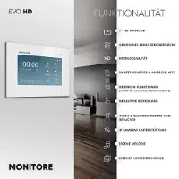 Balter EVO HD Video Türsprechanlagen Schwarz/Weiß 1 Familienhaus Set 1x 7 Monitor WiFi + 3x 7 Monitor