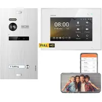 Balter EVO HD Unterputz Silber 1x7" WiFi Monitor Weiß Video Türsprechanlage Set 1 Teilnehmer