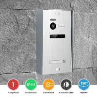 Balter EVO Aufputz Video Türsprechanlagen Silber/Weiß Set 1 Familienhaus Silber 1x 7 Monitor WiFi