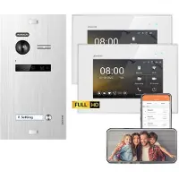 Balter EVO HD Unterputz Silber 2x7" WiFi Monitor Weiß Video Türsprechanlage Set 1 Teilnehmer